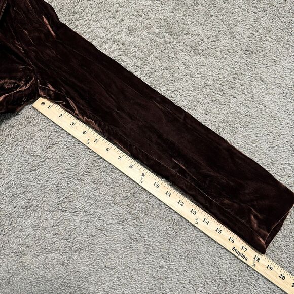 Vintage Y2K Cache Brown Velvet Rhinestone Buttons Glam Blazer, Made in USA - Picture 4 of 9